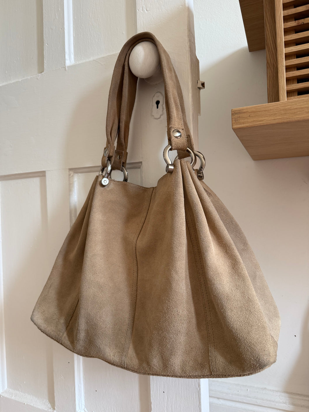 Tan Suede Hobo Bag