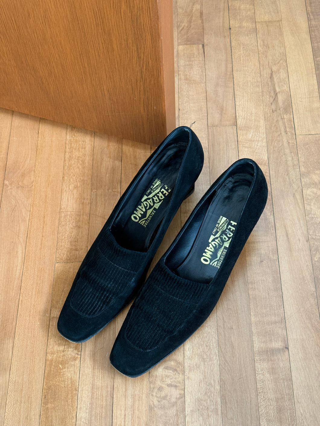 Ferragamo Suede Kitten Heels