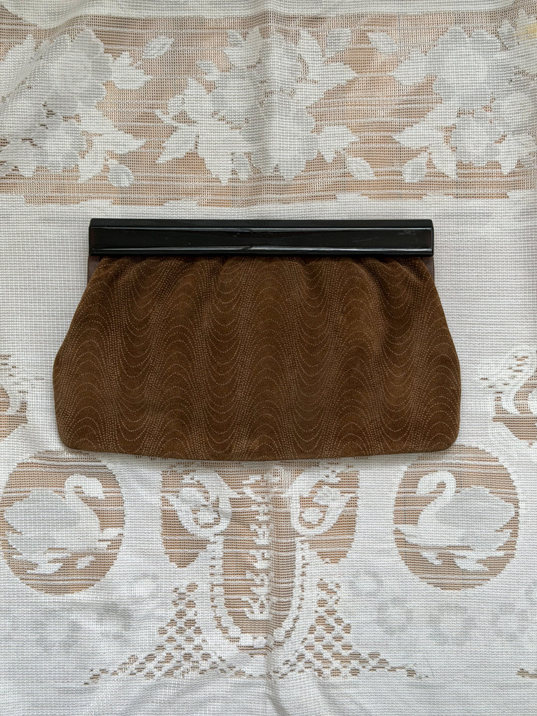 Brown Suede Clutch