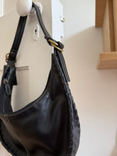 Load image into Gallery viewer, Black Woven Half Moon Bag
