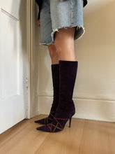 Load image into Gallery viewer, Purple Pointed Toe Boots
