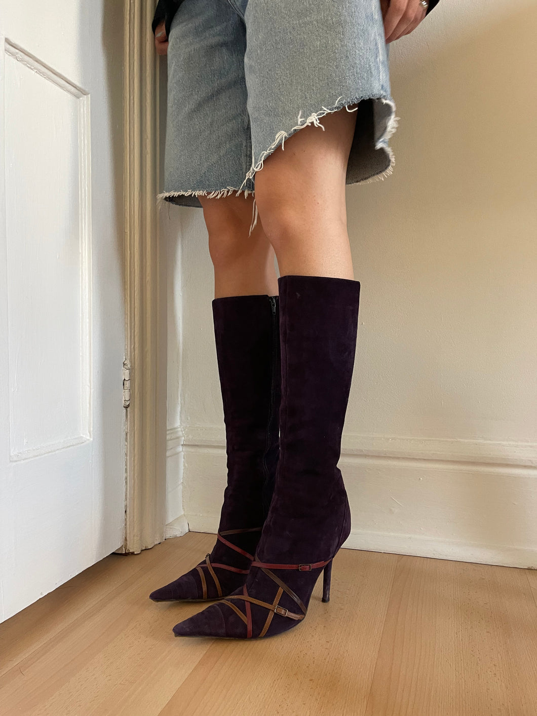 Purple Pointed Toe Boots