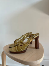 Load image into Gallery viewer, Gold Strappy Heels
