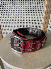 Load image into Gallery viewer, Red Studded Moto Belt
