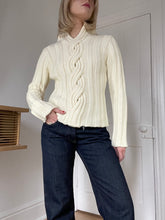 Load image into Gallery viewer, Cream Cable-knit Sweater
