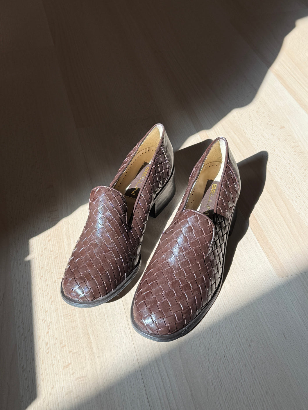 Brown Woven Loafers