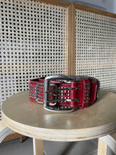 Load image into Gallery viewer, Red Studded Moto Belt
