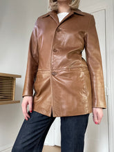 Load image into Gallery viewer, Tan Leather Blazer
