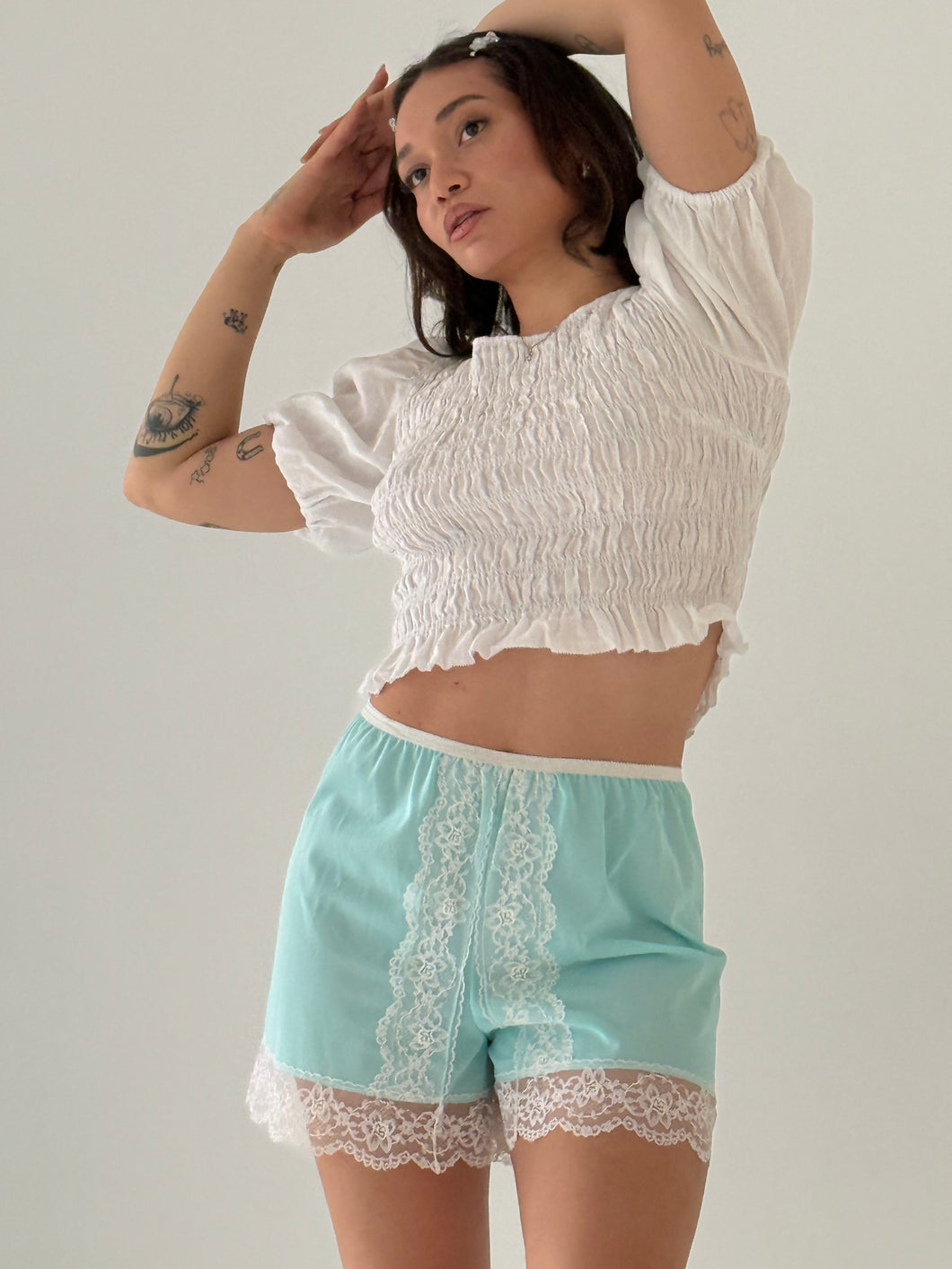 Aquamarine Lace Shorts