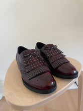 Load image into Gallery viewer, Burgundy Studded Tassel Loafers
