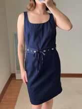 Load image into Gallery viewer, Denim Dress With Embellished Belt
