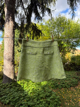 Load image into Gallery viewer, Green Tweed Mini Skirt
