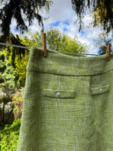 Load image into Gallery viewer, Green Tweed Mini Skirt
