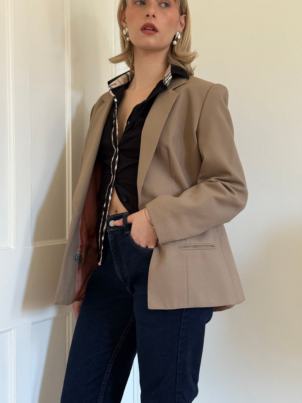 Beige Wool Blazer