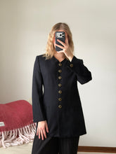 Load image into Gallery viewer, Long Black Blazer With Gold Buttons

