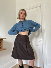 Load image into Gallery viewer, Brown and Blue Plaid Skirt
