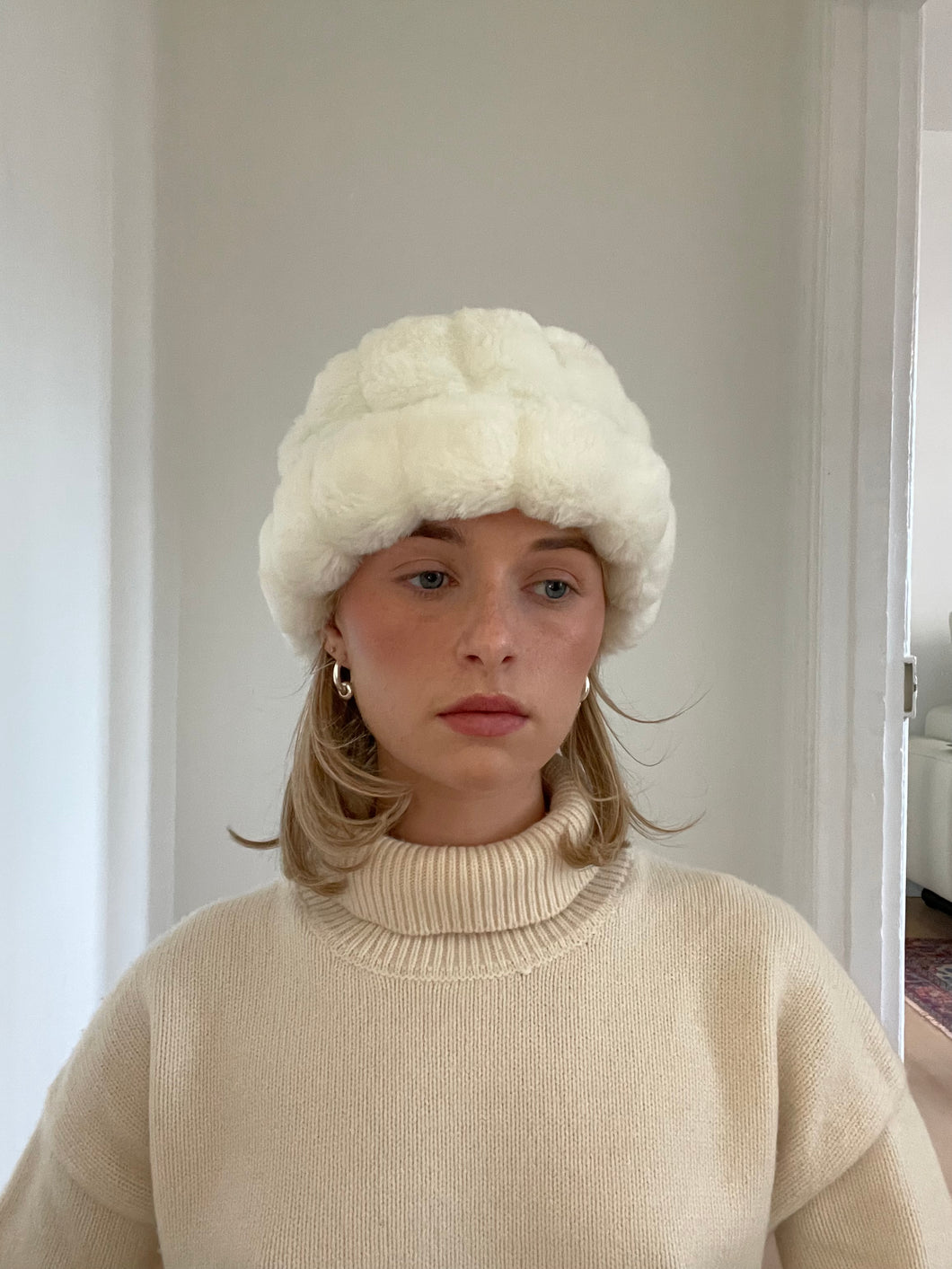 White Faux Fur Hat