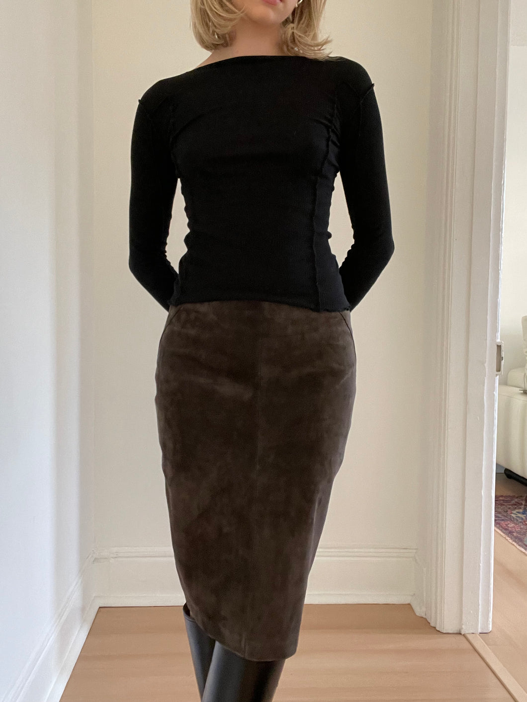 Danier Suede Pencil Skirt