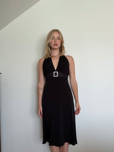 Load image into Gallery viewer, Black Halter Evening Dress
