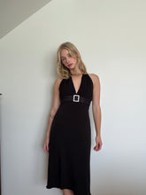 Load image into Gallery viewer, Black Halter Evening Dress
