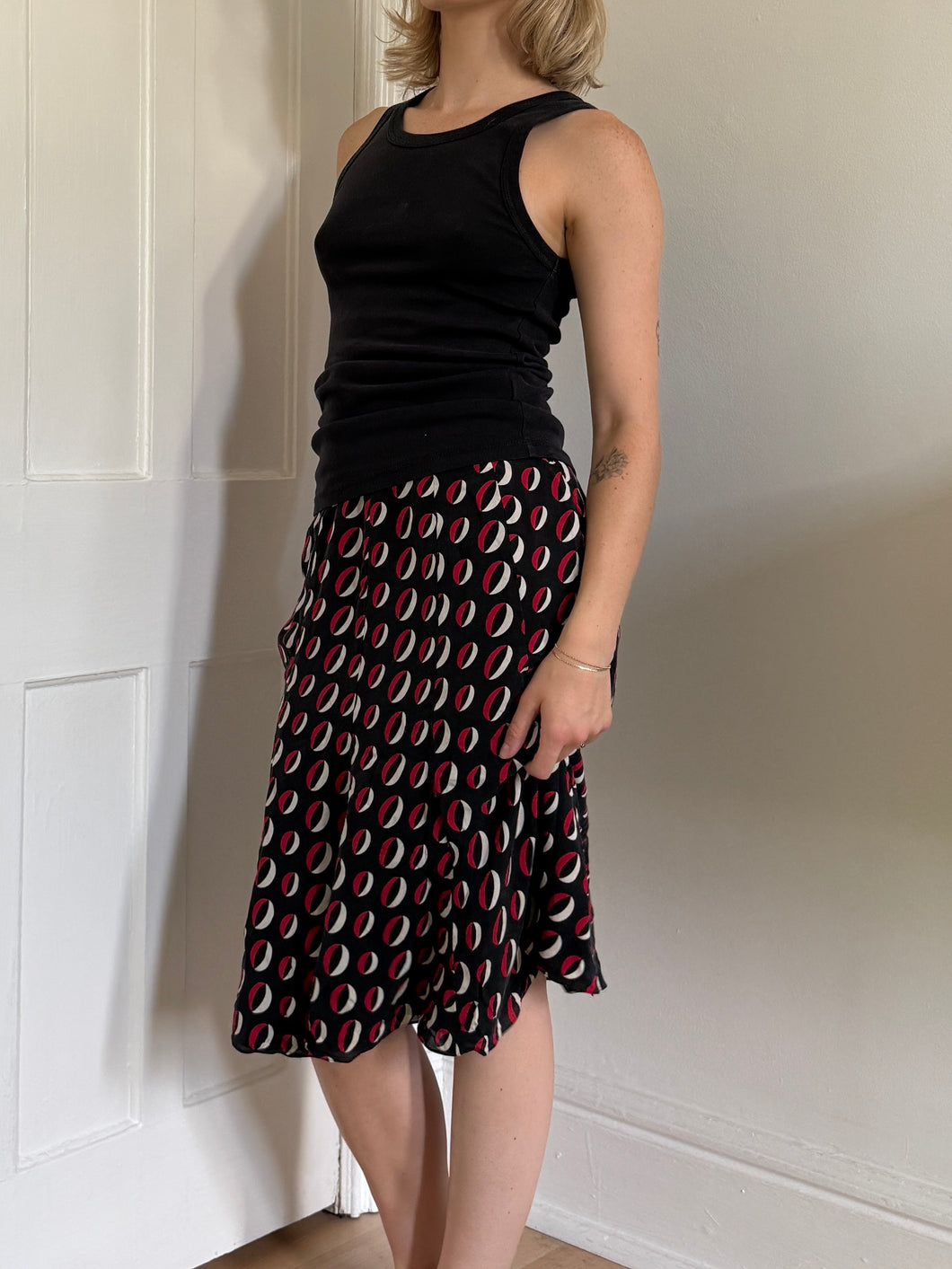 Silk Printed Mini Skirt