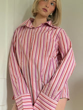 Load image into Gallery viewer, Pink and Orange Striped Button Down
