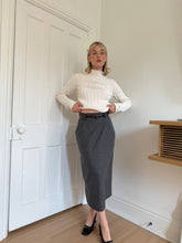 Load image into Gallery viewer, Grey Wool Pleated Skirt
