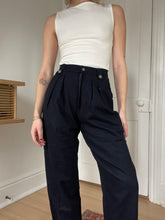 Load image into Gallery viewer, Navy Wool Trousers
