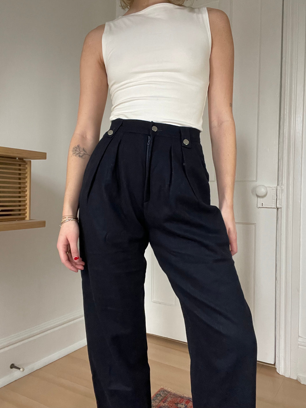 Navy Wool Trousers