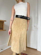 Load image into Gallery viewer, Tan Suede Midi Skirt
