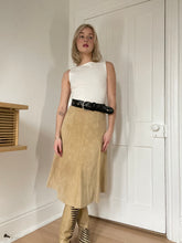 Load image into Gallery viewer, Tan Suede Midi Skirt
