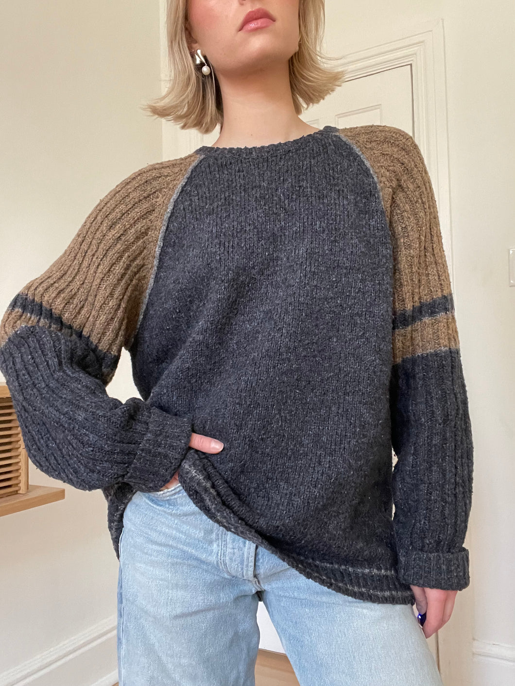 Grey and Brown Knit