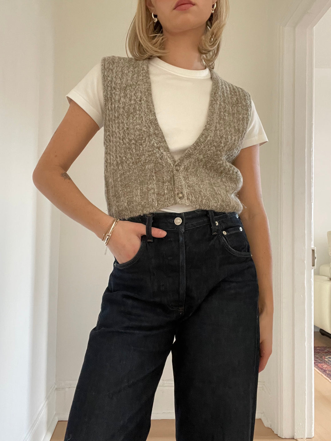 Wool Cropped Vest