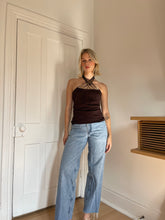 Load image into Gallery viewer, Brown Beaded Halter Top
