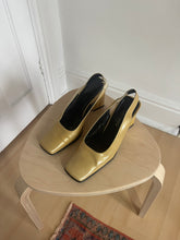 Load image into Gallery viewer, Champagne Patent Asymmetrical Heels
