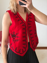 Load image into Gallery viewer, Red Embroidered Wool Vest
