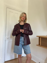 Load image into Gallery viewer, Burgundy Leather Blazer
