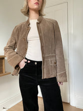 Load image into Gallery viewer, Tan Suede Button Up Jacket
