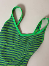 Load image into Gallery viewer, Green and Blue Striped One Piece
