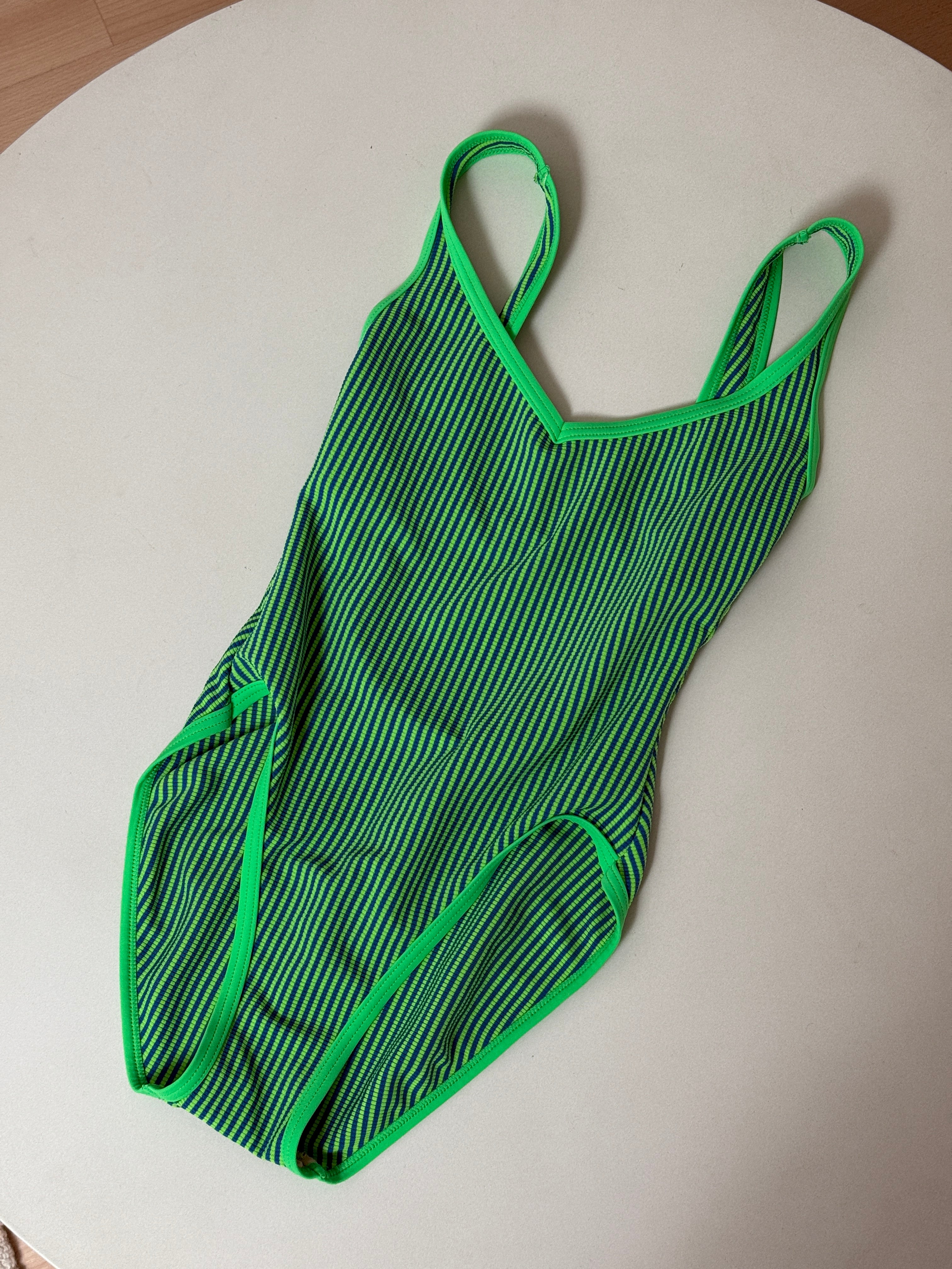 Green and Blue Striped One Piece – Augusta