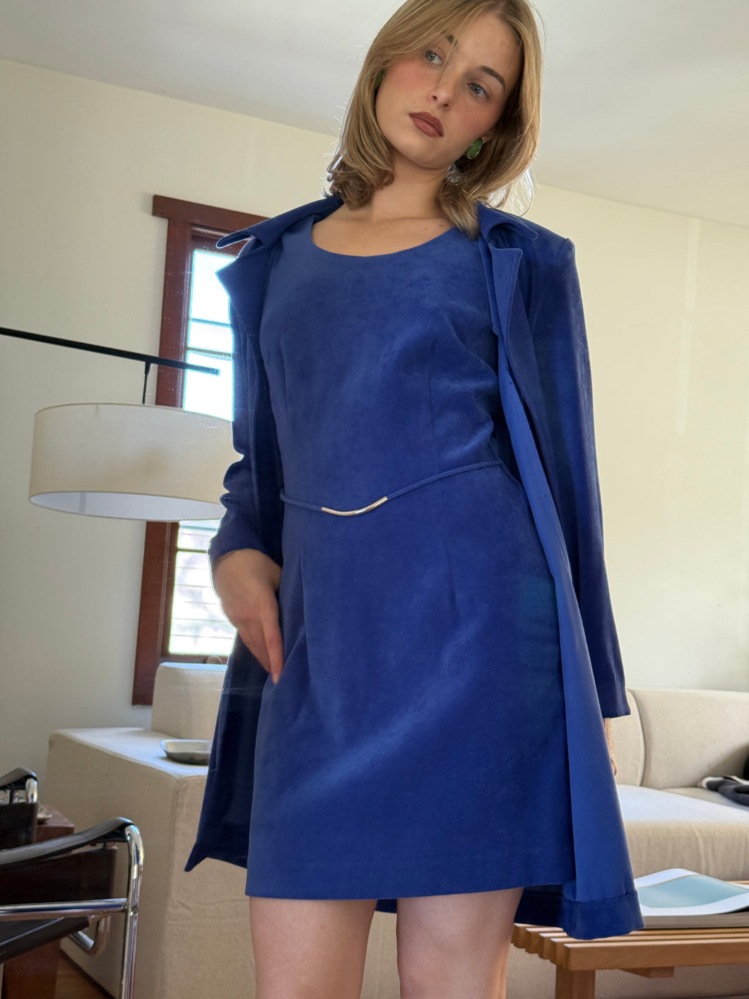 Cobalt Dress and Coat Set