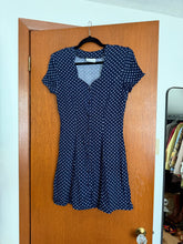 Load image into Gallery viewer, Navy Printed Button Up Dress
