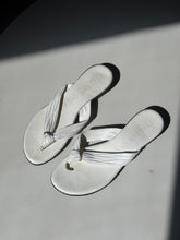 Load image into Gallery viewer, White Leather Flip Flops
