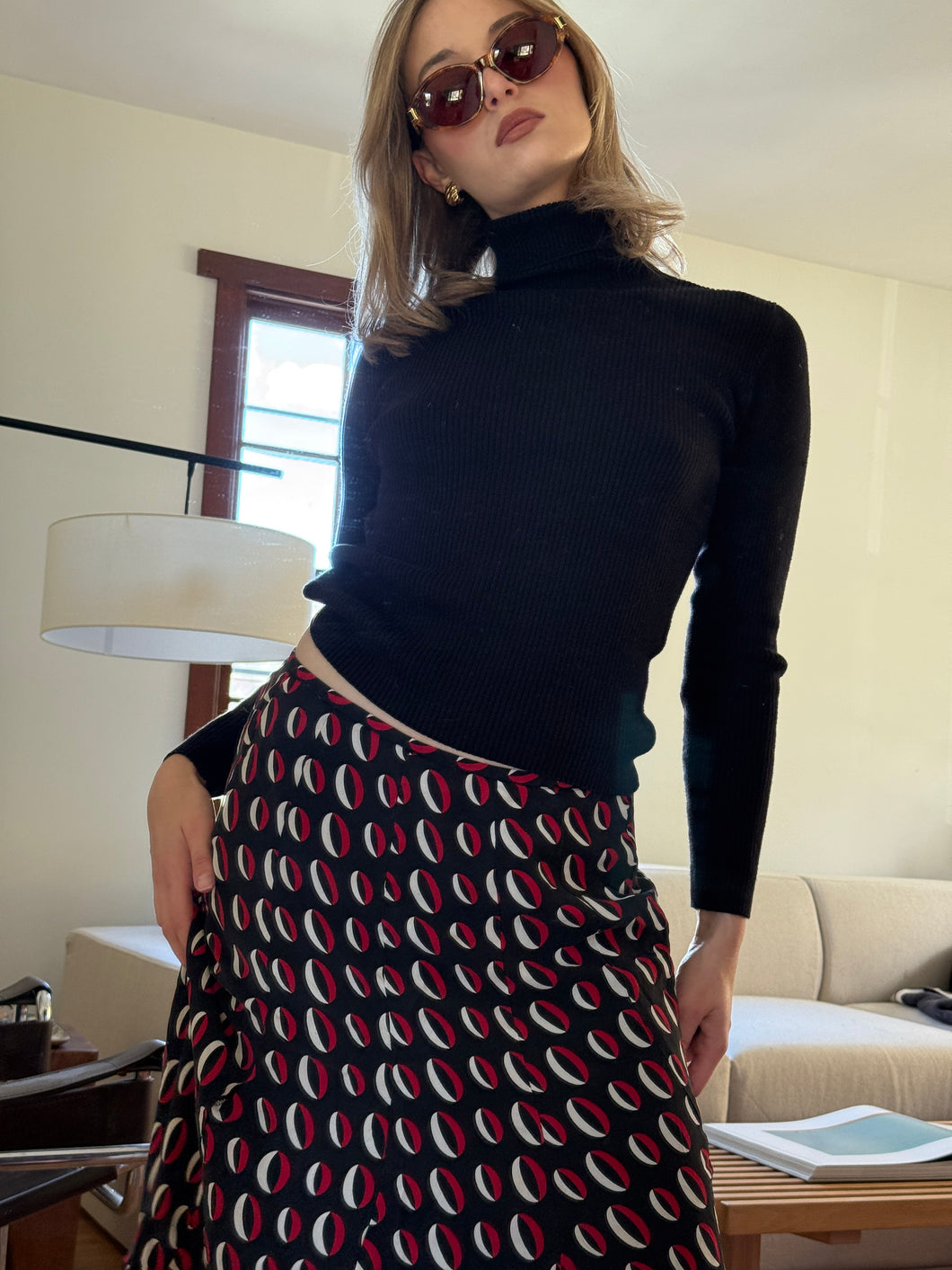 Black Ribbed Long Sleeve Turtleneck