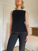 Load image into Gallery viewer, Black Tank with Beaded Trim
