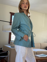 Load image into Gallery viewer, Baby Blue Leather Blazer
