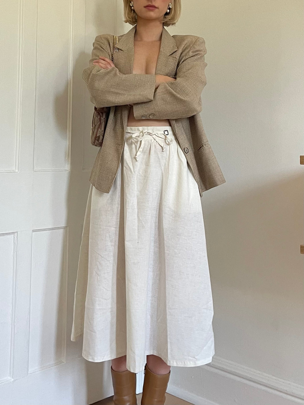 Off White Midi Skirt