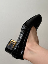 Load image into Gallery viewer, Croc Effect Patent Heels
