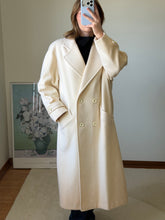Load image into Gallery viewer, Cream Wool Double Breasted Coat
