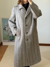 Load image into Gallery viewer, Grey Herringbone Wool Coat
